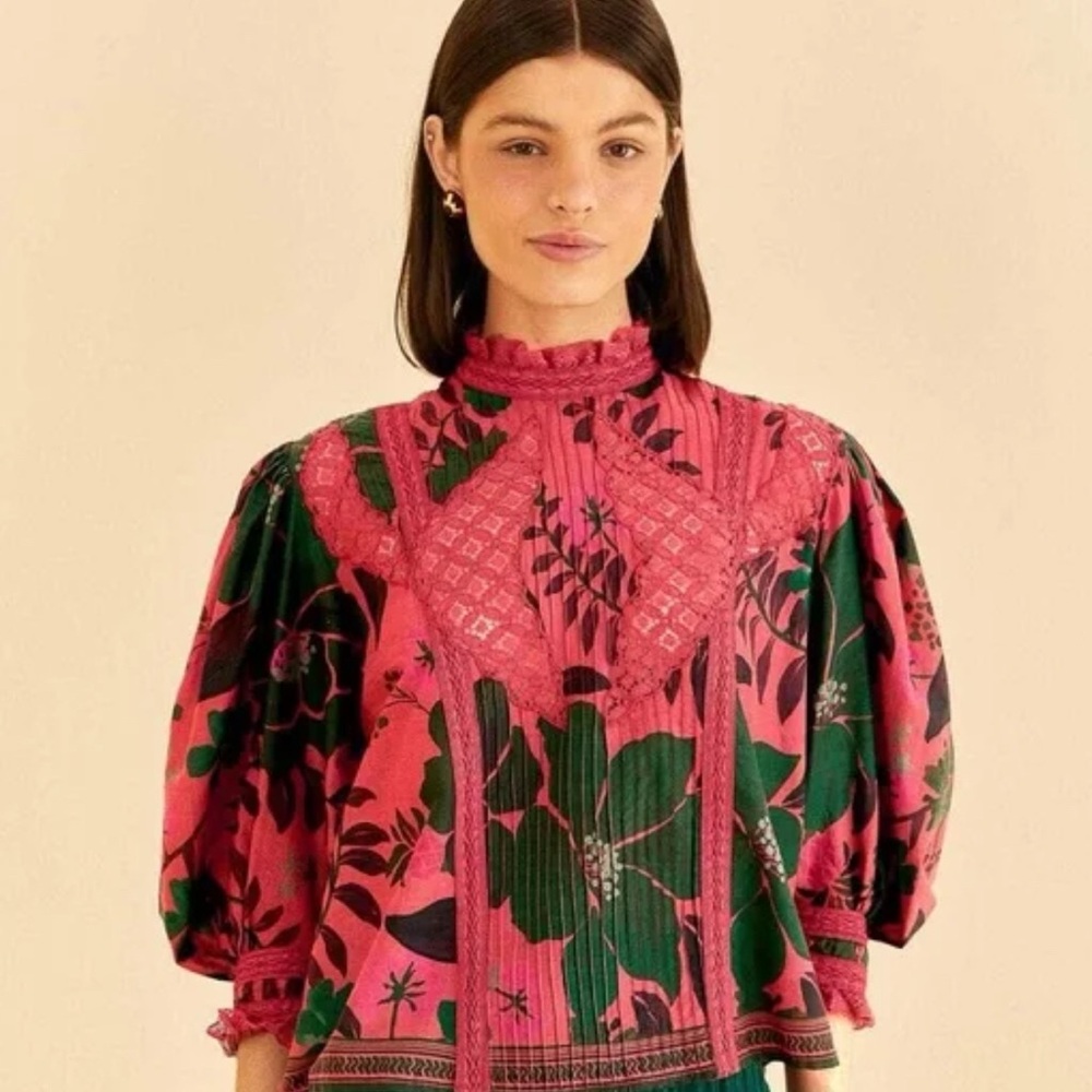Farm Rio Floral Yard Women's Top - Picture 1 of 3